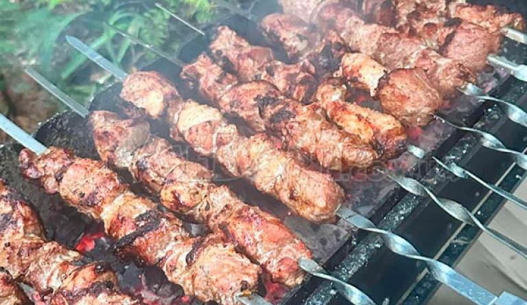 Сауна Валентина, двор, мангал.